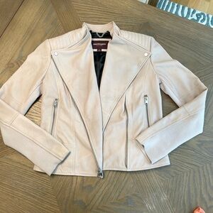 JOHNSTON & Murphy 100% Real Leather Blush Moto Jacket